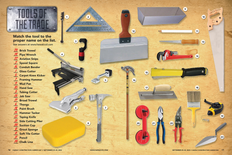 HCCD 2022 Tool-Match Answer Key | Hawai'i Construction Career Days